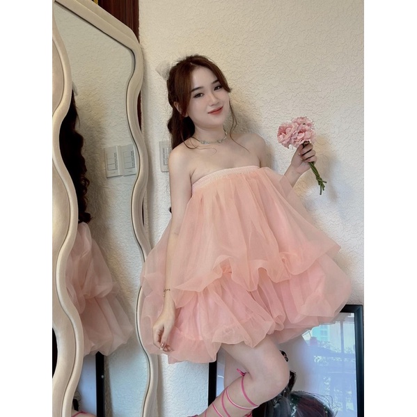 Đầm Ống Tơ Xốp Bí 2 Lớp Có Lót Quần