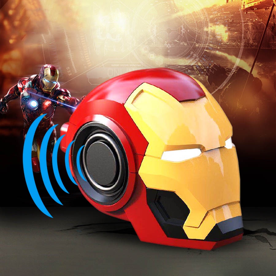 Loa Bluetooth Marvel mini cao cấp, Loa iron man Endgame Cầm Tay, Nghe Nhạc Cực Hay, Mắt Có Đèn Led, Gắn Thẻ Nhớ