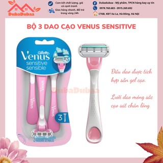 Dao cạo Gillette Venus Sensitive cao cấp cho nữ - dao cạo lông 3 lưỡi
