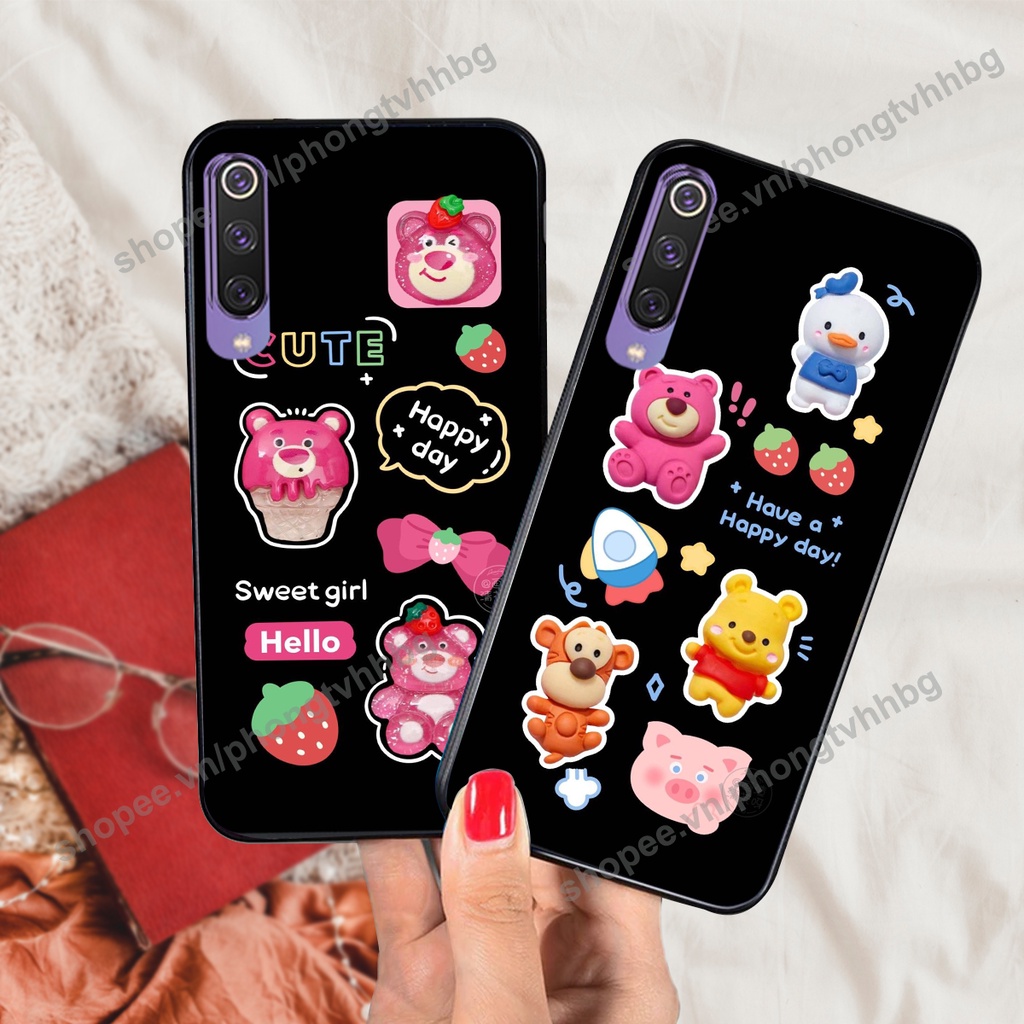 Ốp lưng Xiaomi Mi 9 / MI 9 SE GẤU DÂU chi bi hoạt hình cute siêu rẻ