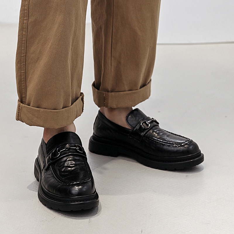 Giày Penny Loafers chống nhăn, Giày lười nam HOMME đế đúc 4,5cm tăng chiều cao 85322-R