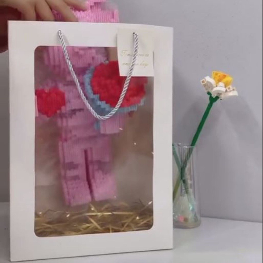 Túi Đựng Quà Tặng Mặt Mica Trong Suốt Túi Đựng Bearbrick Mô Hình Cao 36cm