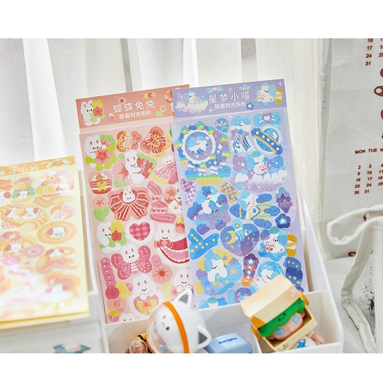 Sticker Dán Nhiều Màu Lấp Lánh Dùng Trang Trí Laptop, Sách Vở Học Tập