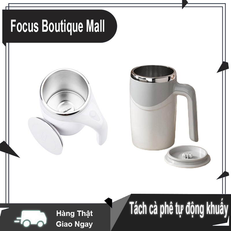Ly Tự Khuấy Thông Minh, Cốc Pha Coffee, Đồ Uống Tự Động 380ML, Cốc Quay Từ Tính Lõi Inox 304, Giữ Nhiệt Nóng Lạnh Tốt