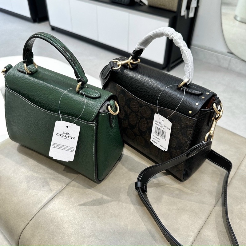 Túi Coach phối rắn da thật