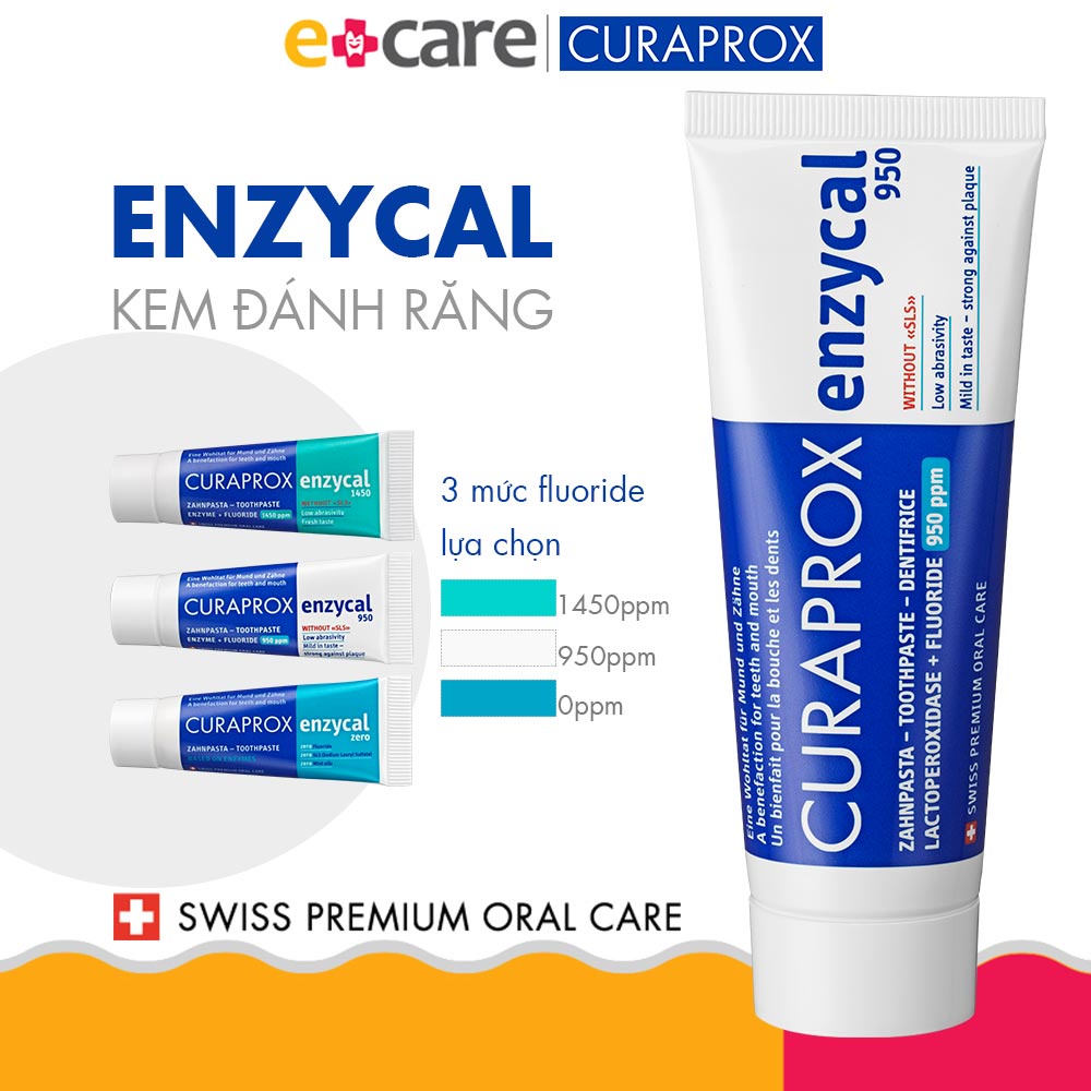 Kem đánh răng Curaprox Enzycal 950 ngừa sâu răng 75ml