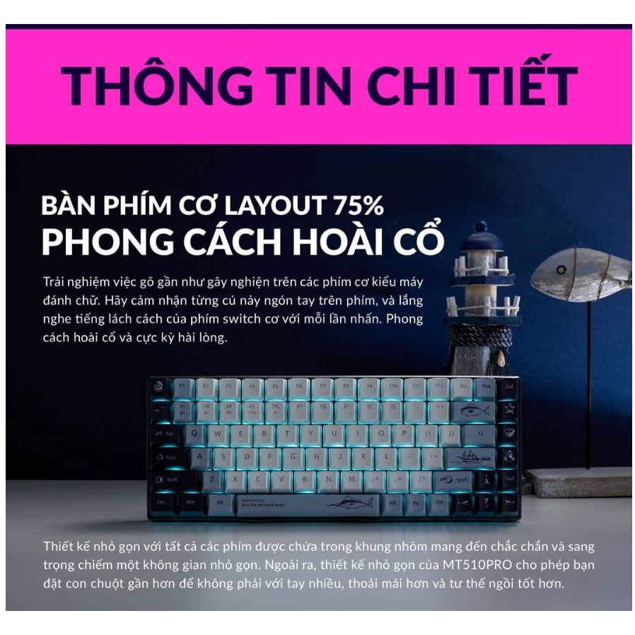 Bàn phím cơ Rapoo MT510PRO Blue light