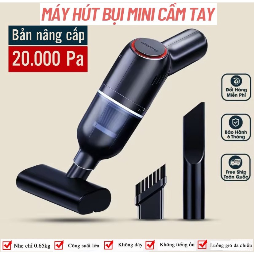 Máy hút bụi cầm tay mini SHANEN đa năng, Máy hút bụi ô tô, nhà ở không dây hút đệm sofa,sàn tốt tiện ích, sạc Pin nhanh