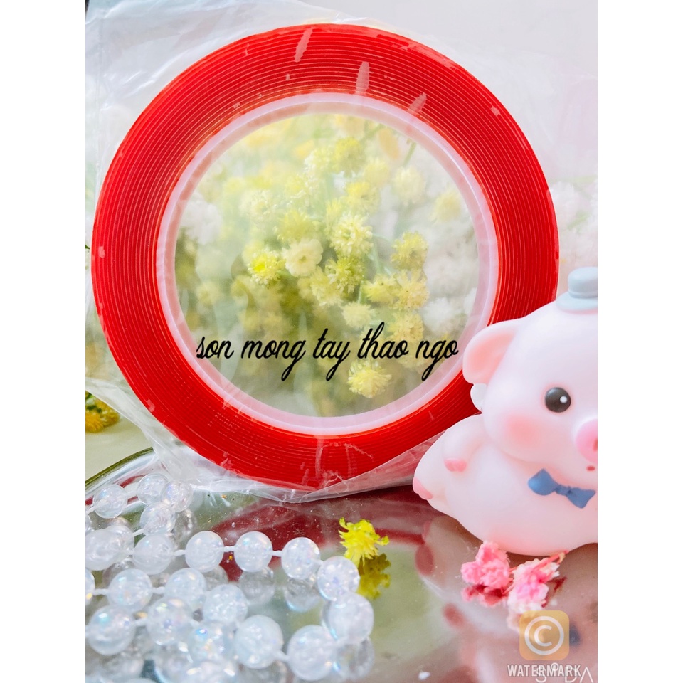 Băng Dính Đỏ Tạo Fan 2 Mặt , Băng Dính Gắn Móng Mẫu dành cho Nail