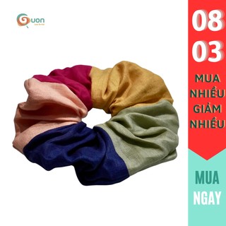 Scrunchies cầu vồng vải vụn handmade nhiều màu và họa tiết - GUON