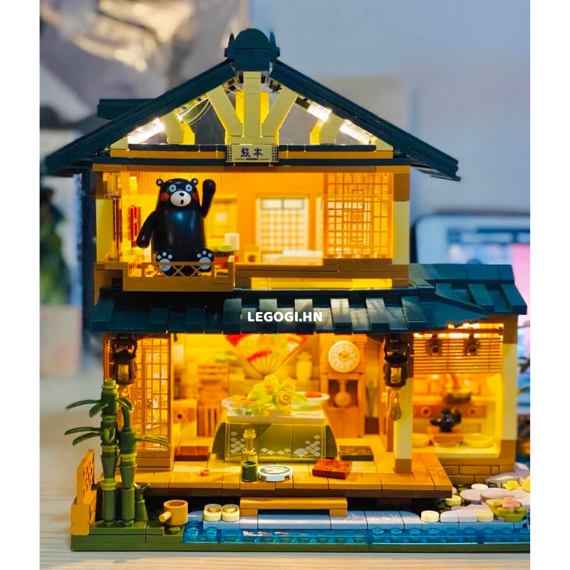 Đồ chơi xếp hình LEGOGI NHÀ GẤU KUMAMON 1099 mảnh ghép mô hình nhà Nhật Bản trưng bày trang trí decor phòng quà tặng