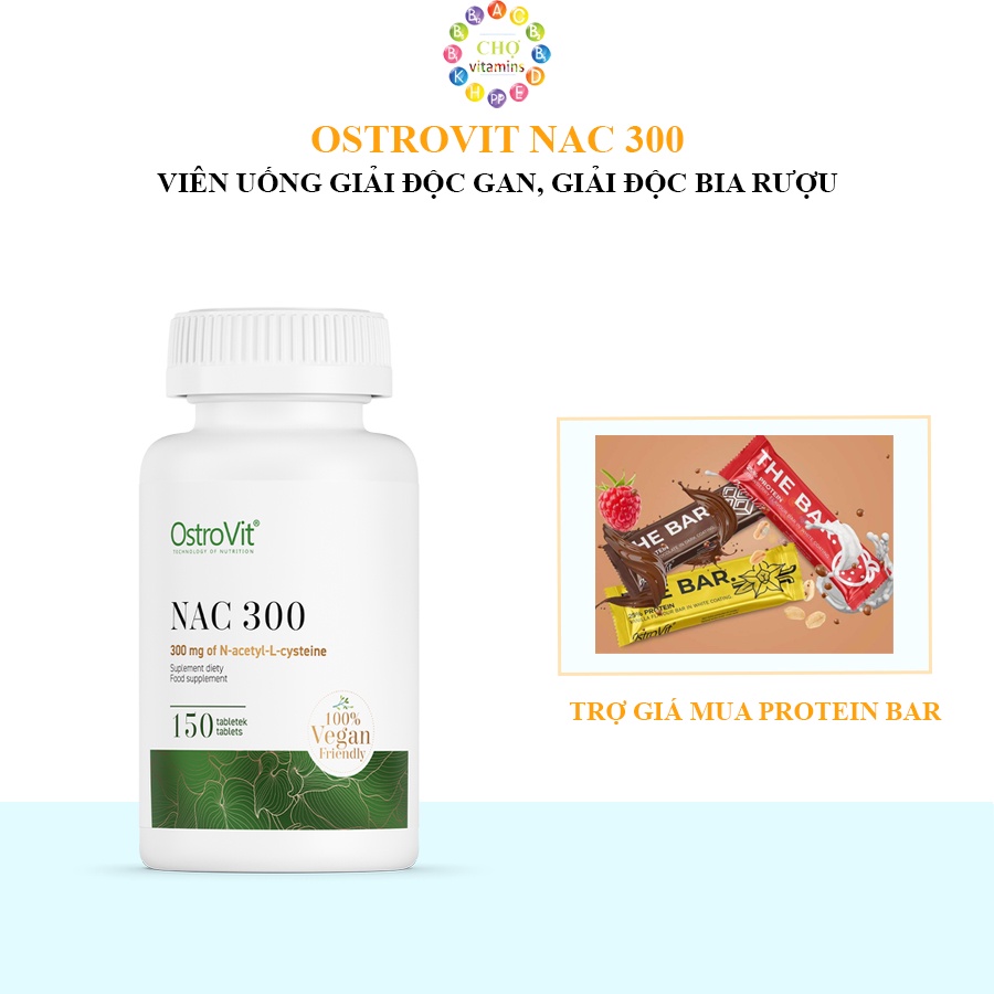 Viên Uống Giải Độc Gan, Giải Độc Bia Rượu, Cải Thiện Chức Năng Gan - Ostrovit NAC 300 (150 viên)