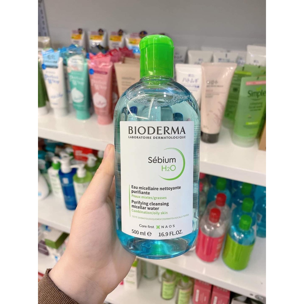 Nước Tẩy Trang Bioderma Crealine H2O Nắp Nhấn Màu Hồng  , nắp nhấn xanh  500ml - Night_berry