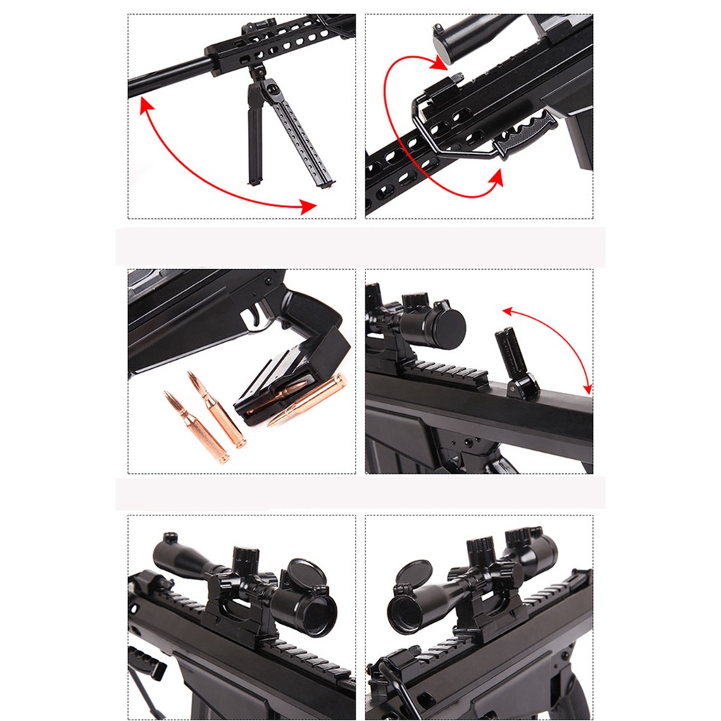 Mô hình lắp ráp PUBG CF Barrett M82A1  50cm full kim loại và phụ kiện