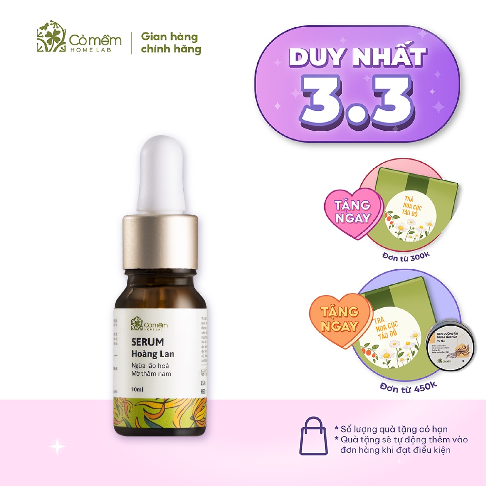 Serum Dưỡng Da Hoàng Lan Giảm Thâm Mụn Ngăn Ngừa Nám Da Cỏ Mềm 10ml