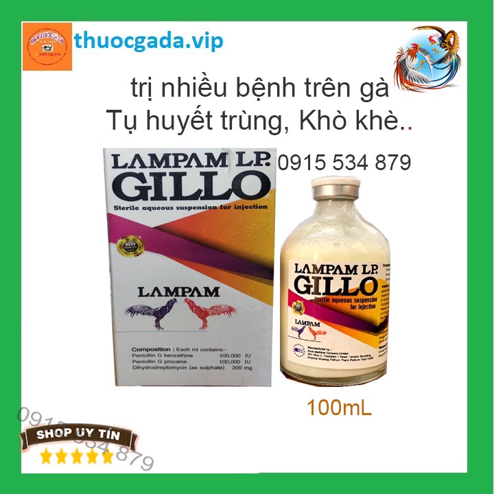 Gillo (LamPam) lọ 100ml Nguyên rin cho gà đá