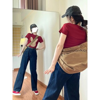 Áo Baby Tee Basic màu đỏ in hình thỏ