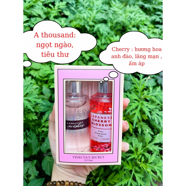 Sét Quà Tặng Xịt Thơm body mist body works chai 75ml