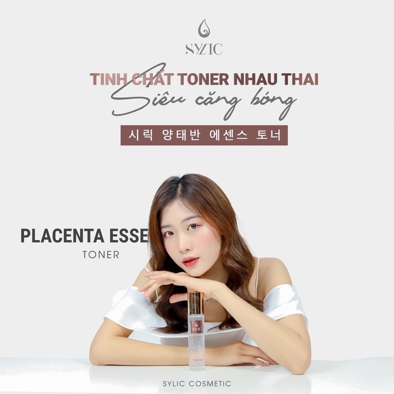 Nước hoa hồng Toner Sylic Nhau Thai Cừu Nhập Khẩu Korea Slimming căng bóng trắng mịn cân bằng độ PH