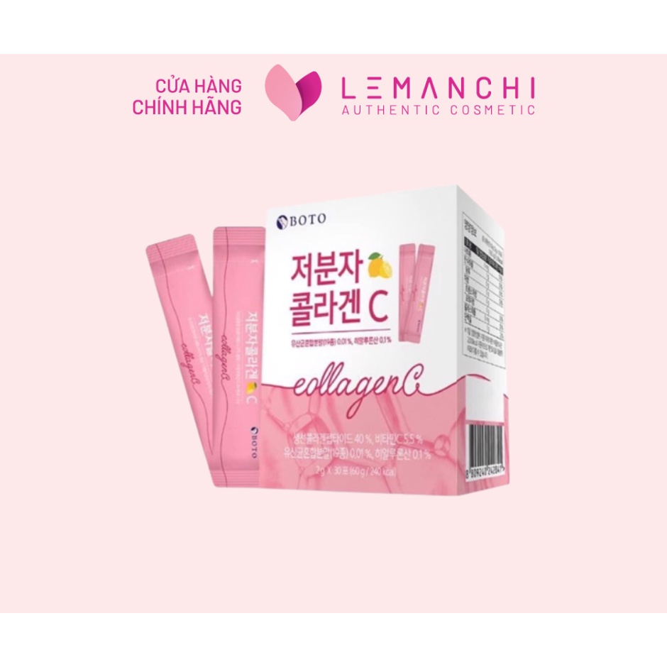 (HỘP 30G BOTO) Bột uống trắng da, bổ sung collagen làm đẹp da Hàn Quốc COLLAGEN C