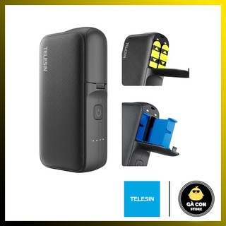 Pin sạc dự phòng telesin storage charging box power bank for gopro 11/10/9/8/7/6/5 battery