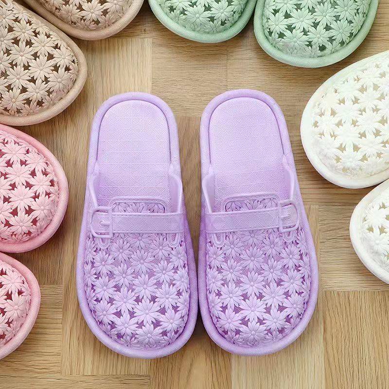 Dép đi trong nhà mùa hè hoa văn rỗng đơn giản phong cách Hàn Quốc