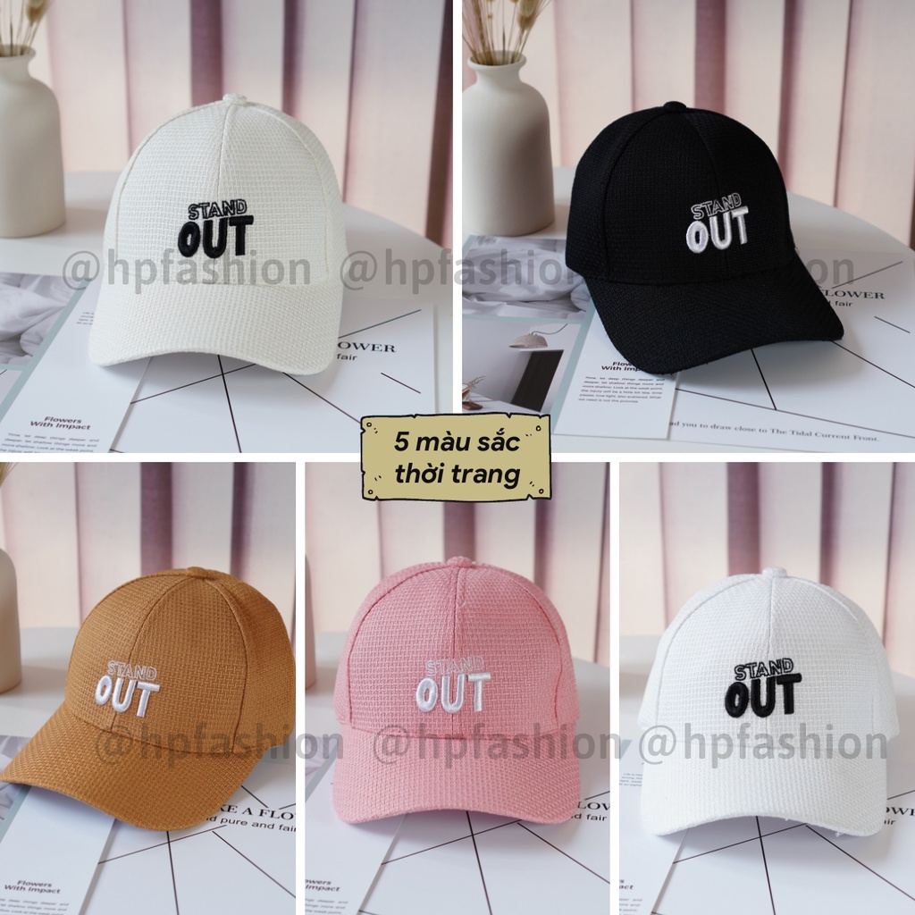 Mũ lưỡi trai ❤️ Nón kết thêu chữ OUT Stand chất vải bố cao cấp form unisex nam nữ N113 - Happy Style