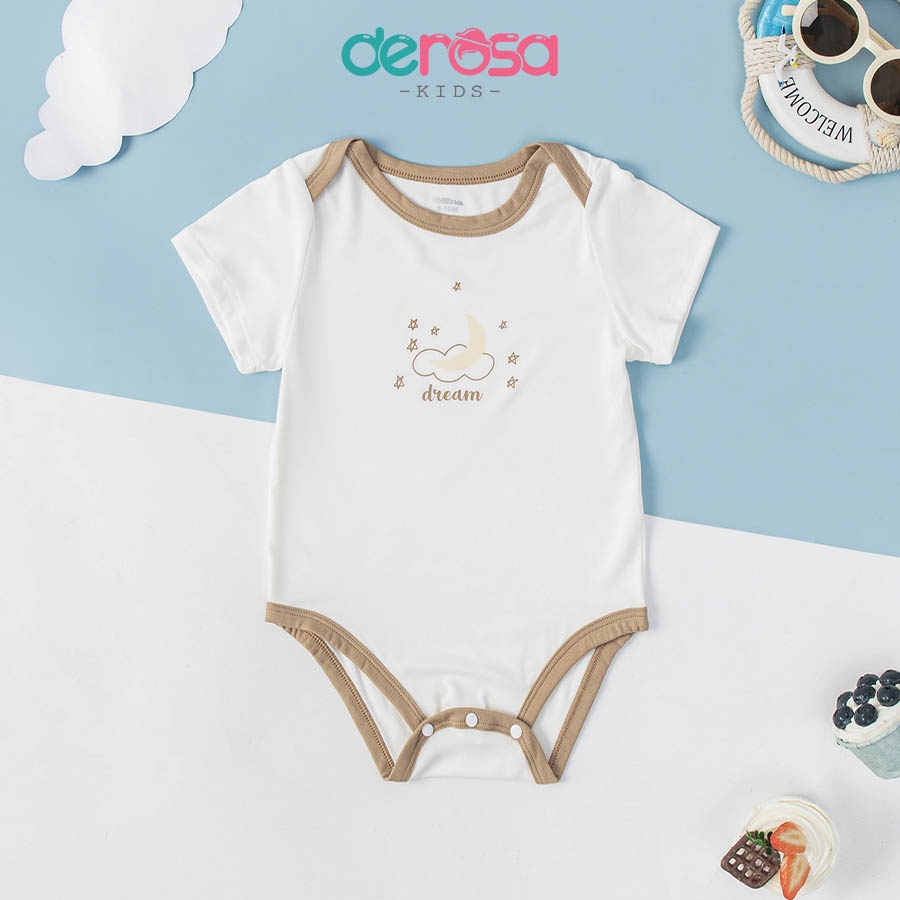 Body tam giác bé trai DEROSA KIDS đồ bộ thun liền thân từ 3 đến 12 tháng ASBB-445B