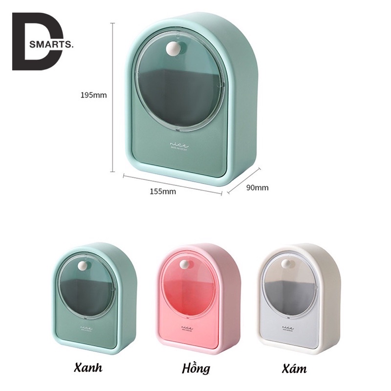 Hộp đựng tăm bông,bông tẩy trang nhựa HIPS treo tường tiện lợi