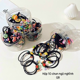 Sét 10 dây thun cột tóc trái cây