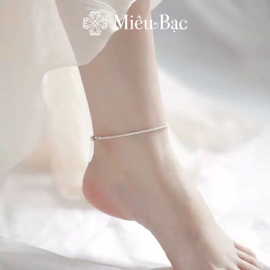 Lắc chân bạc nữ Miêu Bạc vòng chân nữ dây xù lấp lánh chất liệu bạc S925 thời trang phụ kiện trang sức L500174