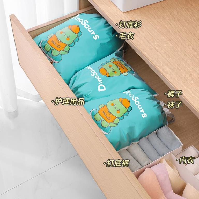 Túi nhựa dây rút đựng quần áo chống thấm nước in hoạ tiết dễ thương 45x30cm