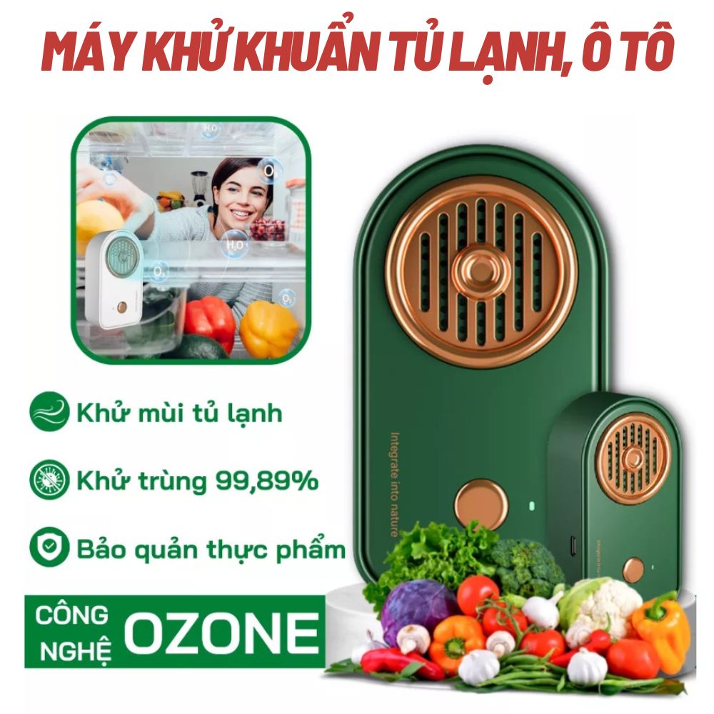 Máy khử khuẩn tủ lạnh thanh lọc không khí công nghệ ozone/ thiết bị khử trùng cho phòng ngủ, xe hơi