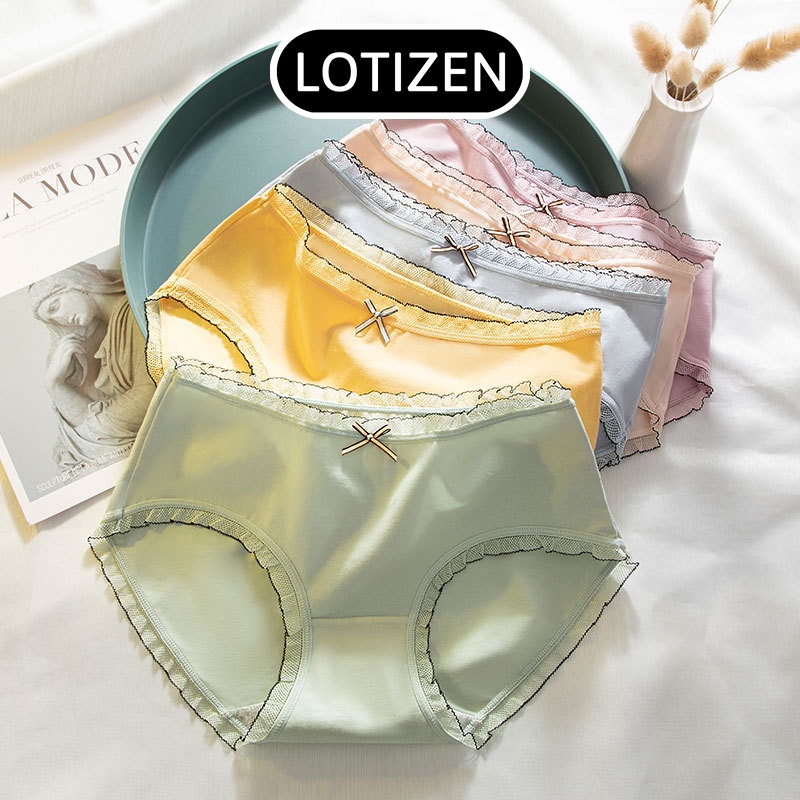 Quần lót nữ cotton đính nơ cute lót kháng khuẩn thoáng khí 127