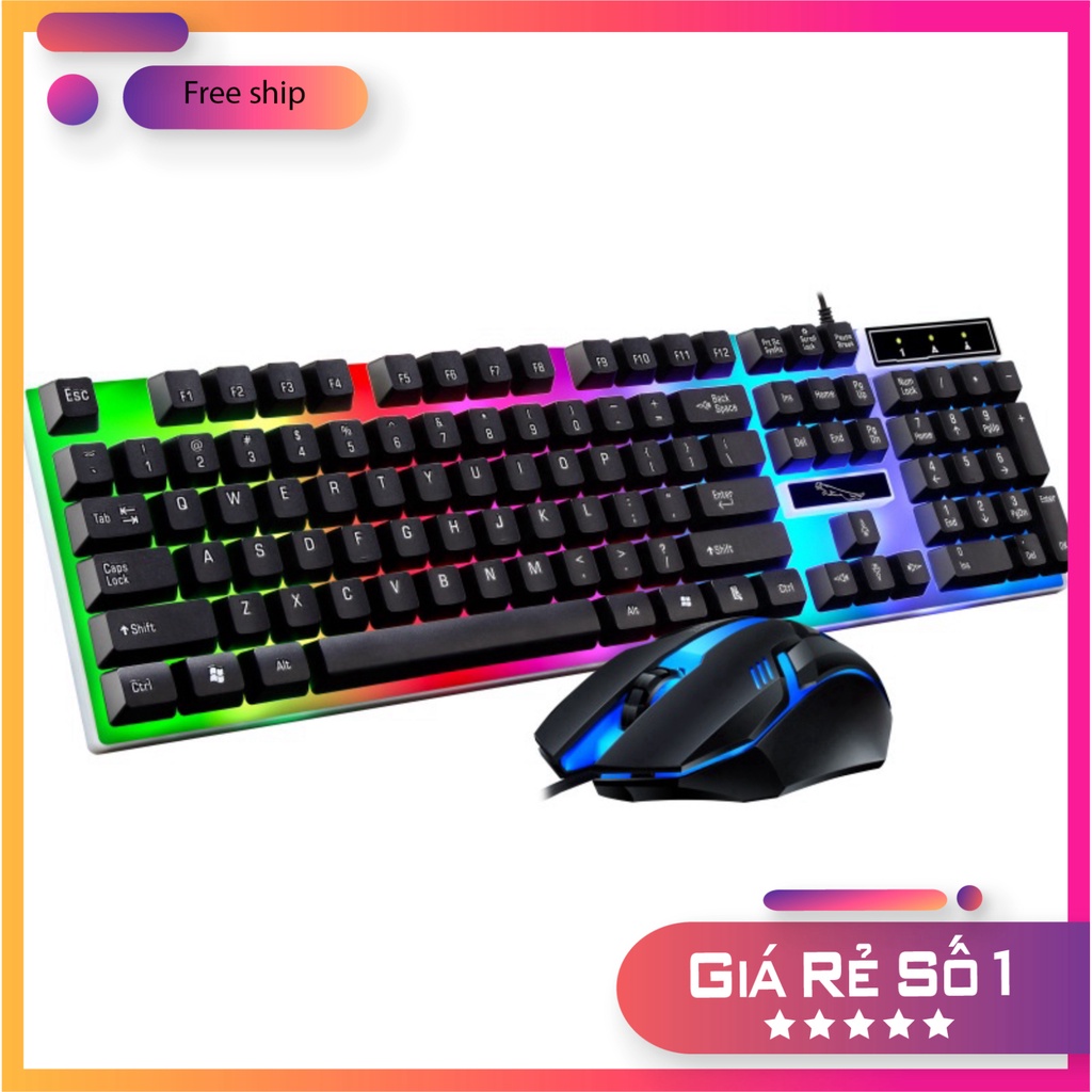 Bàn phím giả cơ gaming G21 kèm chuột có dây với đèn Led 7 màu chuyên dùng cho máy tính PC và Laptop chuột không dây | BigBuy360 - bigbuy360.vn