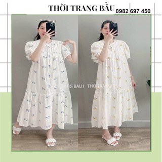 thoitrangbau1 V277 VÁY BẦU XINH-ĐẦM BẦU CÔNG SỞ, DỰ TIÊC DANG DÀI BABYDOLL