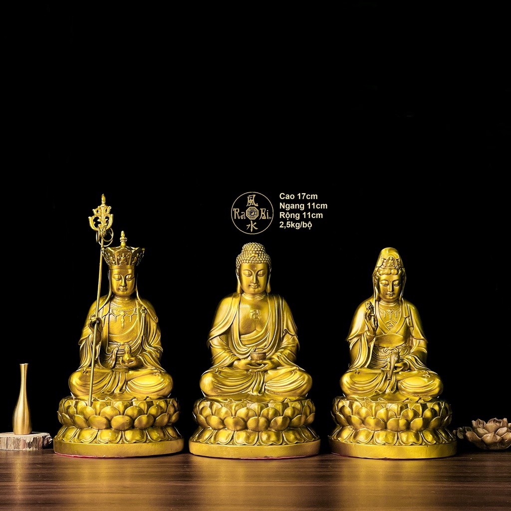 Bộ Tôn Tượng Sa Bà Tam Thánh - Tượng Đồng Thờ Cúng