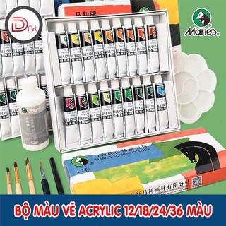 Bộ màu vẽ acrylic MARIE's 12/18/24/36 màu