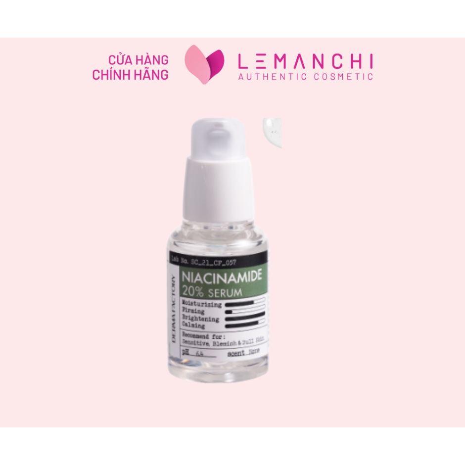Tinh chất dưỡng Derma Factory Niacinamide 20% 30ml