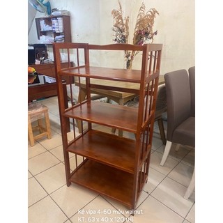 Kệ vi sóng 4 tầng màu walnut