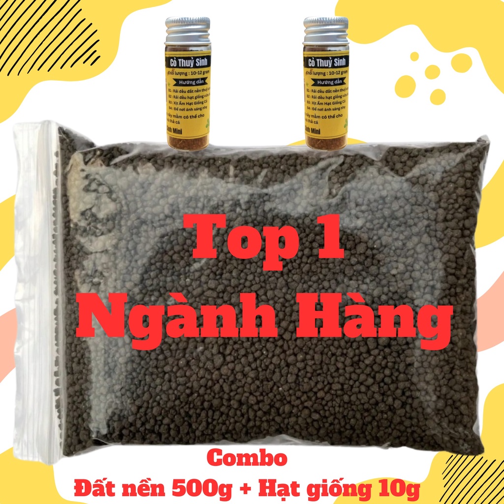 Combo Đất Nền và Hạt Cỏ Thủy Sinh cho bể để bàn mini