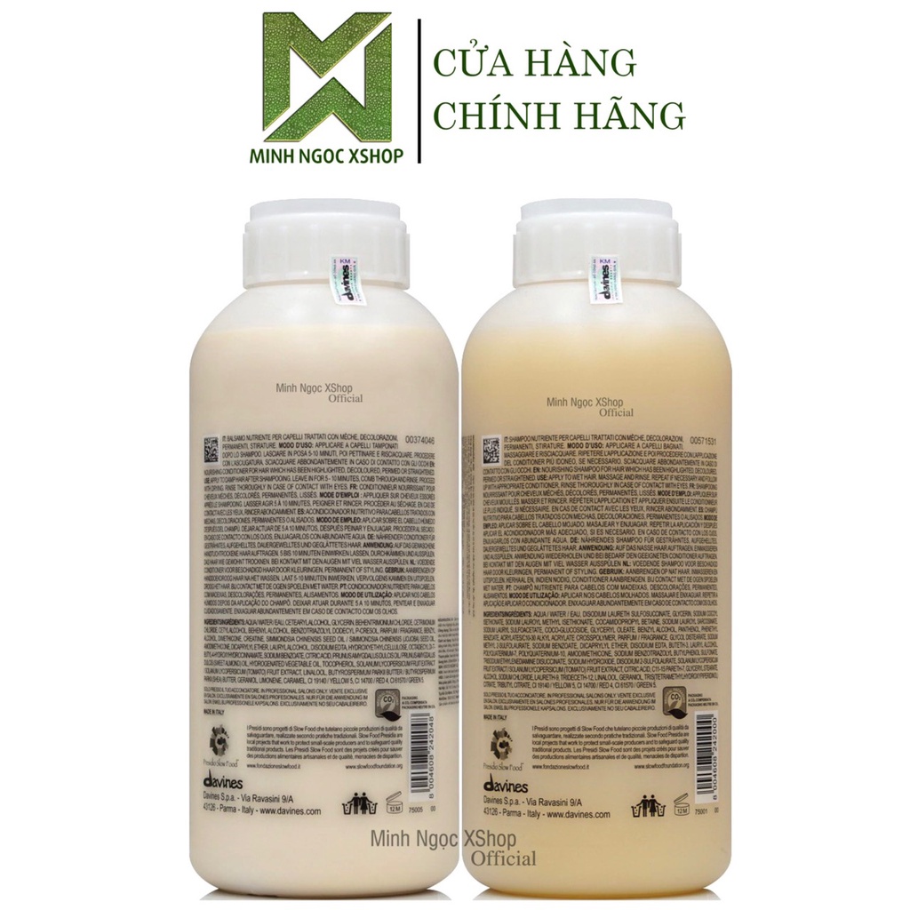 Dầu gội xả phục hồi hư tổn Davines Nounou 1000ML