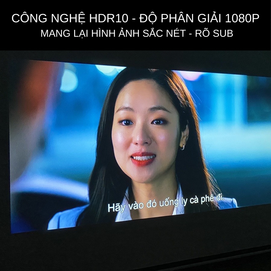 Máy chiếu mini Y9, máy chiếu Android 9.0 FullHD1080P kết nối không dây qua Wifi - Tặng màn hinh chiếu 100 inch - SET2364