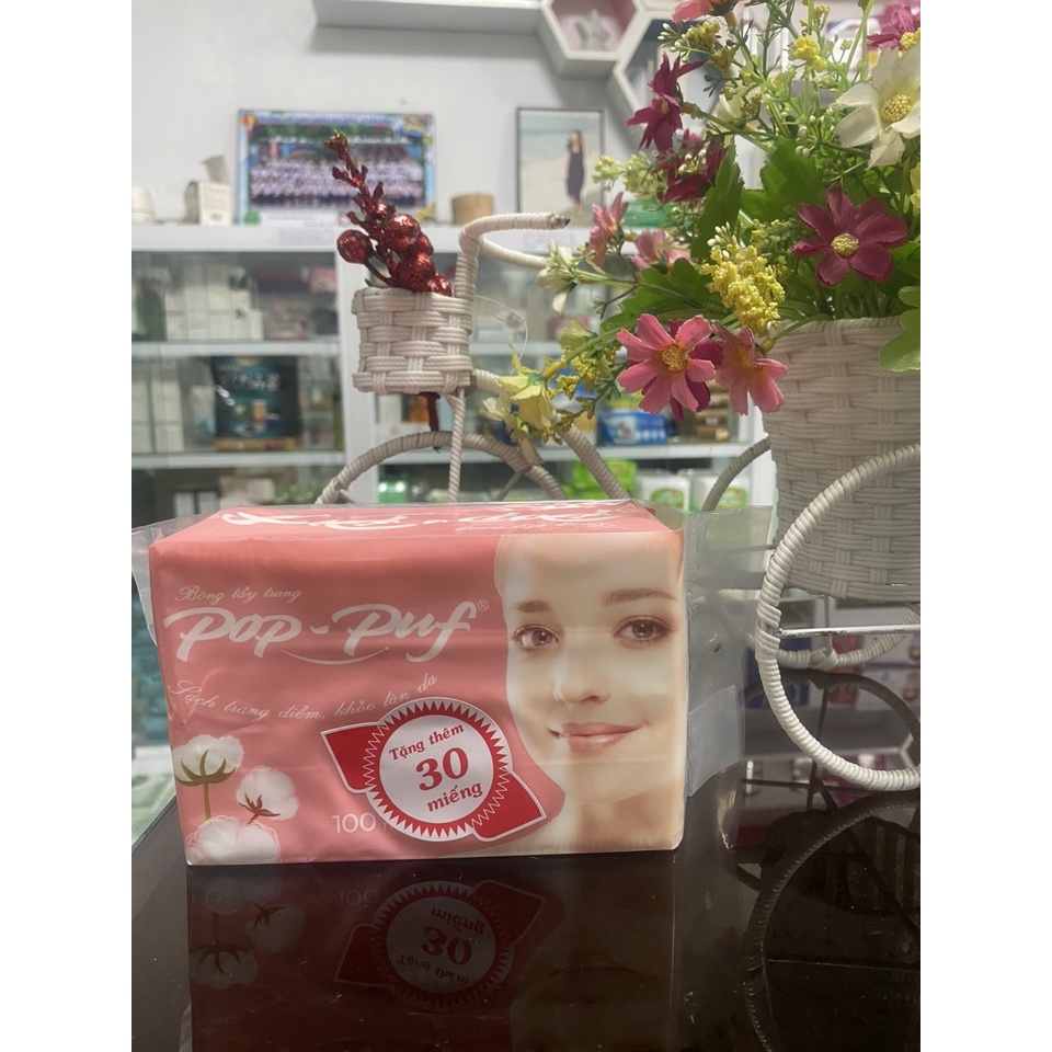 BÔNG TẨY TRANG POP-PUF 6*8CM 100 miếng +30 miếng