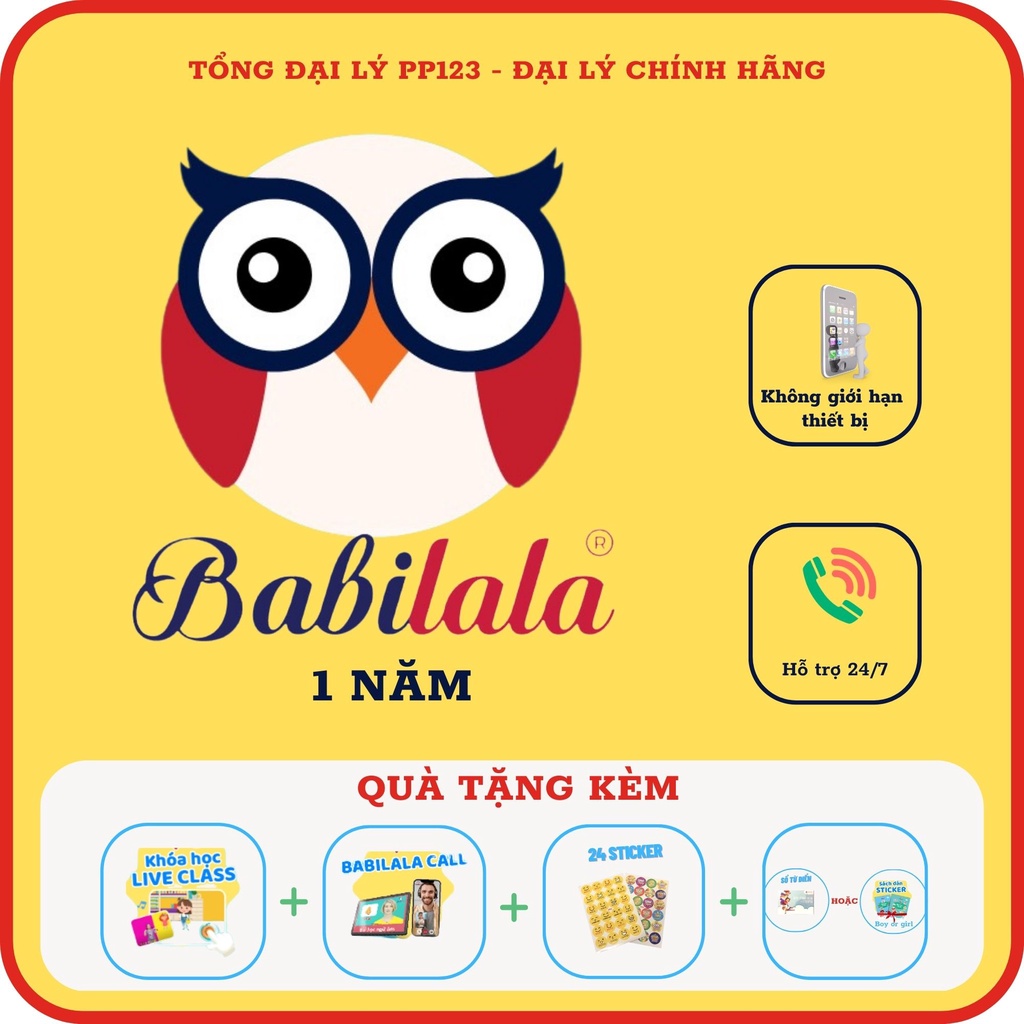 Babilala 1 năm - Tiếng Anh online chất lượng cao cho bé 3-8t