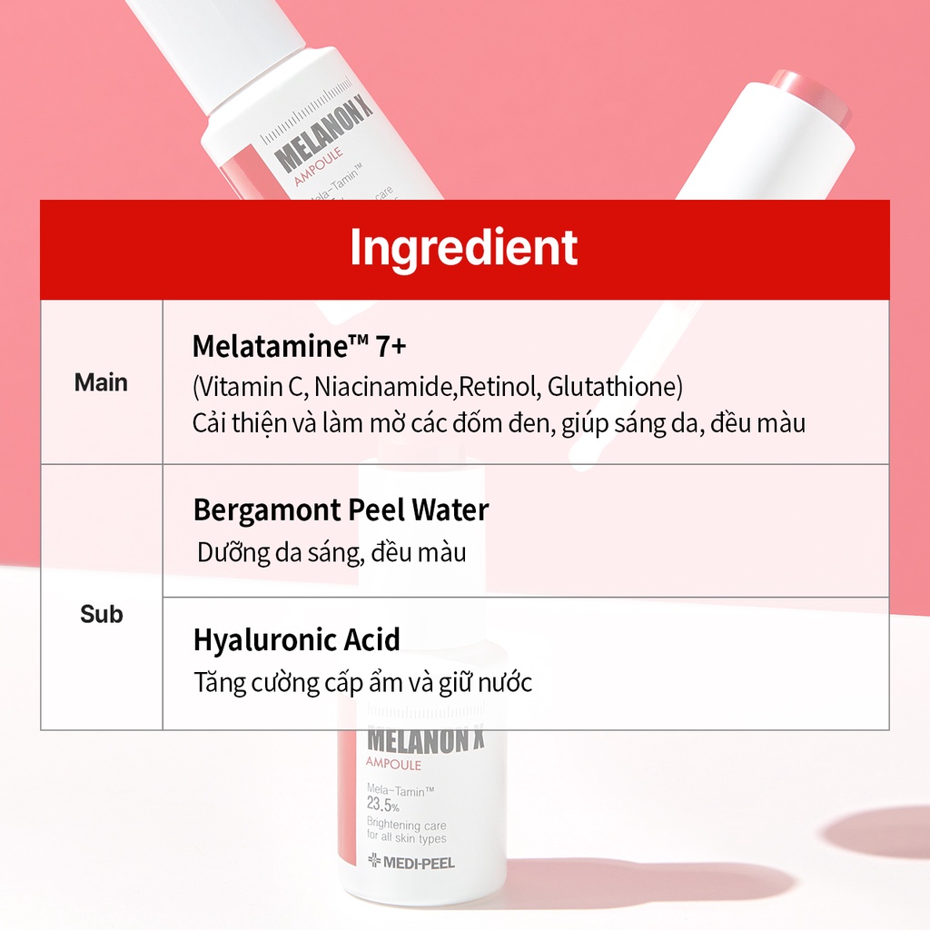 Medi-Peel Serum MEDIPEEL mờ nám tàn nhang sáng da ngăn ngừa lão hóa dưỡng da cấp ẩm làm trắng Melanon X Ampoule 30ml