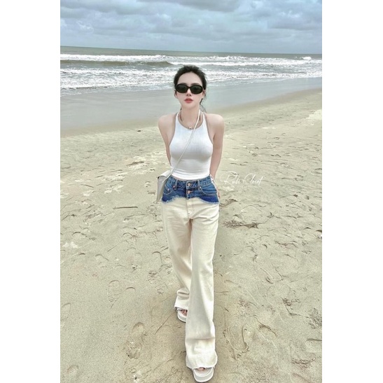 Quần Jean Xuông Pha Màu