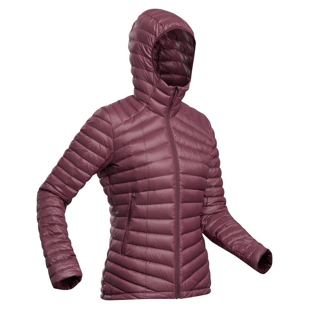 Áo khoác trekking lông vũ Trek 100 cho nữ Đỏ tím DECATHLON FORCLAZ mã 8587262