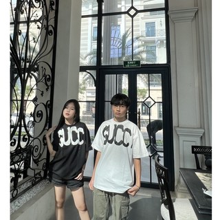 Áo Phông Nam Nữ GUCCI BALENCIAGA Áo Thun Tay Lỡ Gucci SPF in Chữ Vải Cotton Cao Cấp Co Giãn 4 Chiều