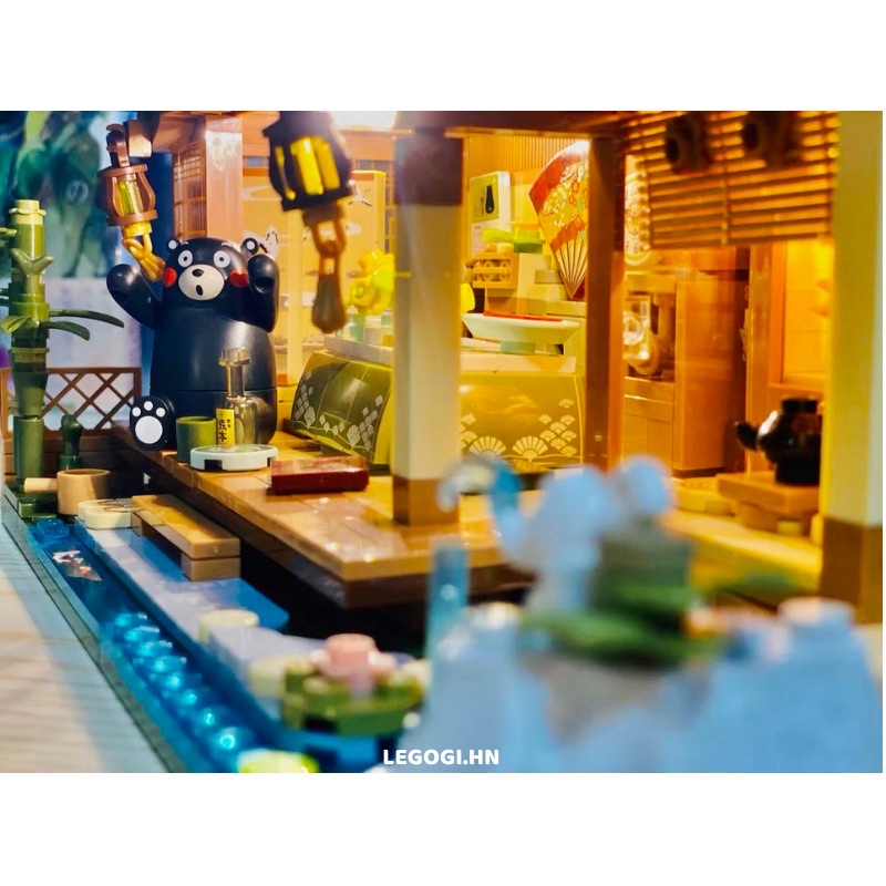 Đồ chơi xếp hình LEGOGI NHÀ GẤU KUMAMON 1099 mảnh ghép mô hình nhà Nhật Bản trưng bày trang trí decor phòng quà tặng
